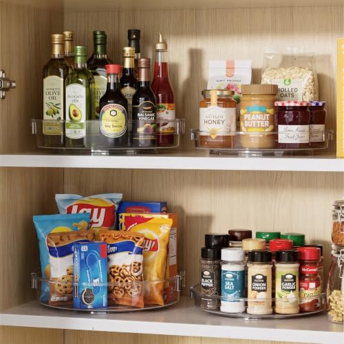 4 Pack Lazy Susan Turntable Organizer for Cabinet Pantry Fridge Clear - view 2