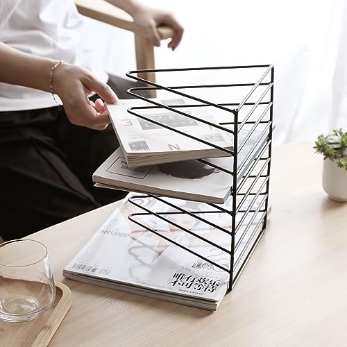 2 Pack Black Magazine Holder, 9 Slot Desktop File Sorter - view 5