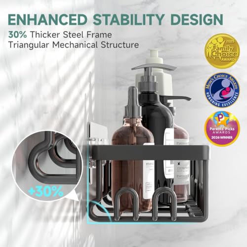 Shower Caddy 5-Pack, Bathroom Organizers and Storage Shelves, Black - view 2