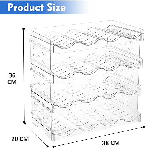 4 Pack Plastic Water Bottle Organizer Rack, Stackable Storage Holder Rack - Water, Wine, and Drink Organizer Shelf for Kitchen Countertop, Cabinet, Pantry, Fridge, Freezer - view 2