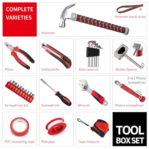 Thor Hammer Tool Box, 28-Piece Home Repair Tool Kit - view 3