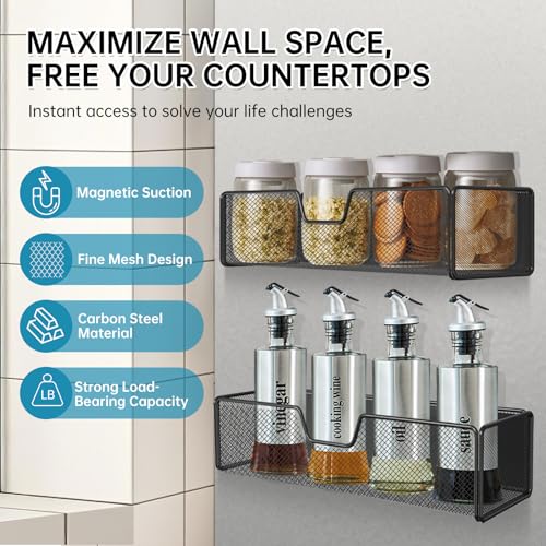 2 pack Magnetic Basket Organizer Holder for Fridge Magnetic Shelf Magnetic Storage Bin Box Containers for Refrigerator Whiteboard Classroom Magnetic Organizer - view 4