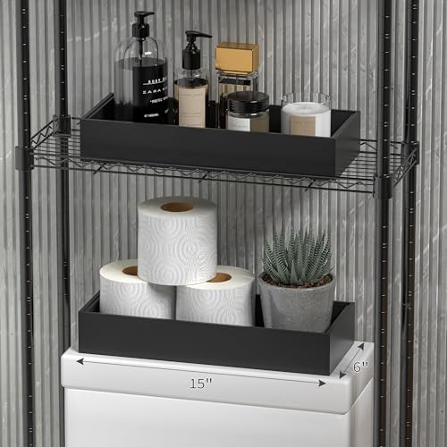 Bamboo Toilet Tank Tray, 15" x 6" x 2.5", Black - view 4