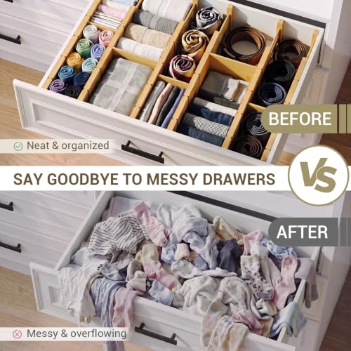 Deep Drawer Dividers For Clothes,Expandable Drawer Organizer (6, Long) - view 6