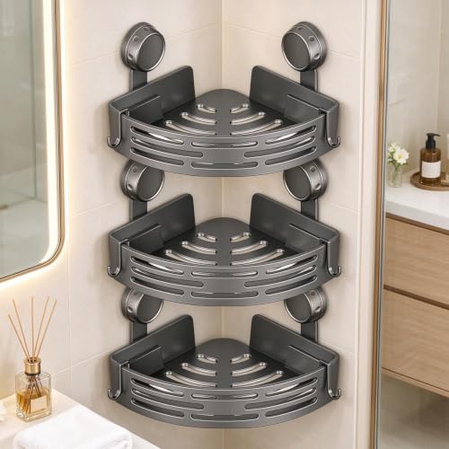 Shower Caddy - 3 Tier Suction Corner Storage Organizer - view 5