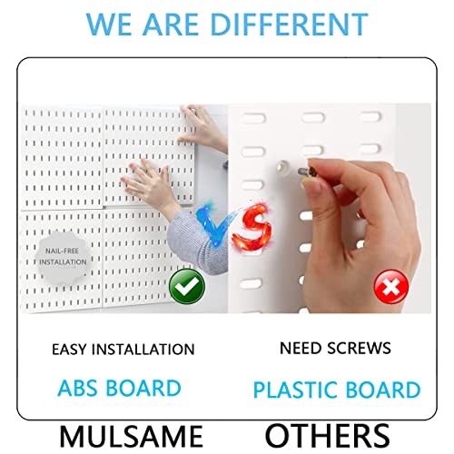 Pegboard Combination Kit, Wall Mounted Storage Set with 8 Pegboards & 32 Accessories Hanging, White Peg Boards Organizer for Walls Display, Crafts Organization, Kitchen Organizer, 22" x 44" - view 5