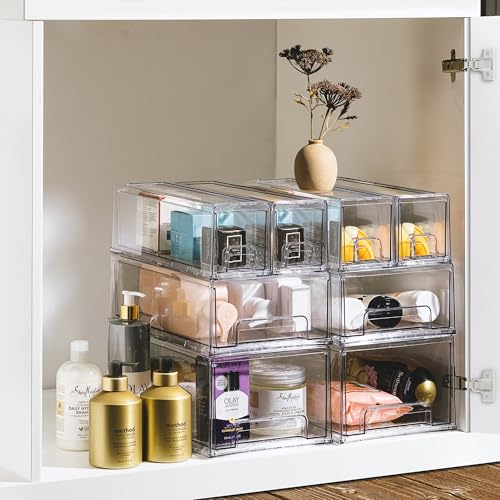 Clear Storage Drawers for Refrigerator & Pantry (Small Wide, 2 Pack) - view 6