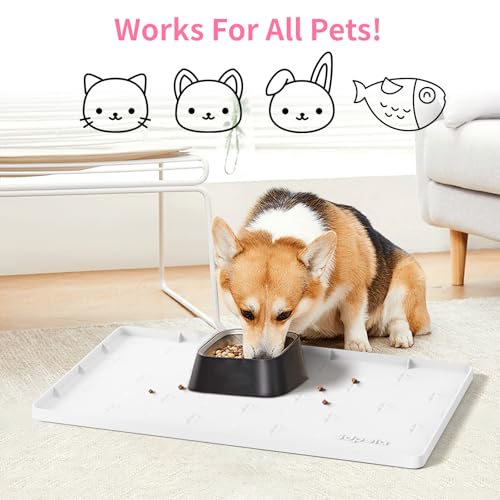 Under Sink Mat 22"×14" Waterproof Silicone Cabinet Liner & Sink Protector for Kitchen & Bathroom, Multi-Purpose Organizers Tray for Pets, Laundry, Cat Litter Mat, White - view 3
