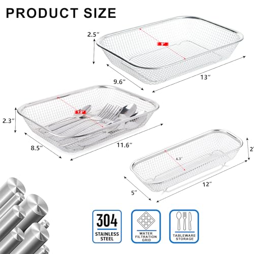 Utensil Drying Rack, 2 Pack Utensils Holder Dishwasher Silverware Basket - view 2