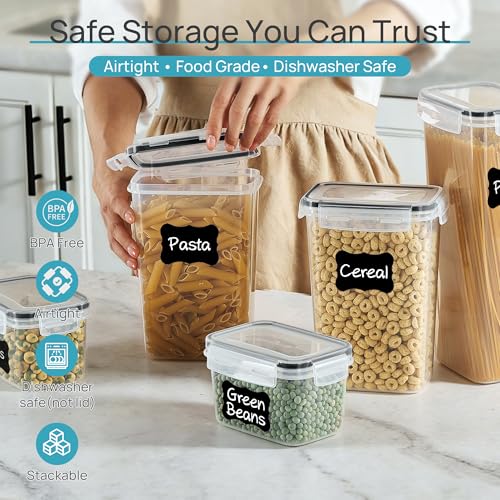 Airtight Food Storage Containers with Lids, 24 pcs, Black - view 4