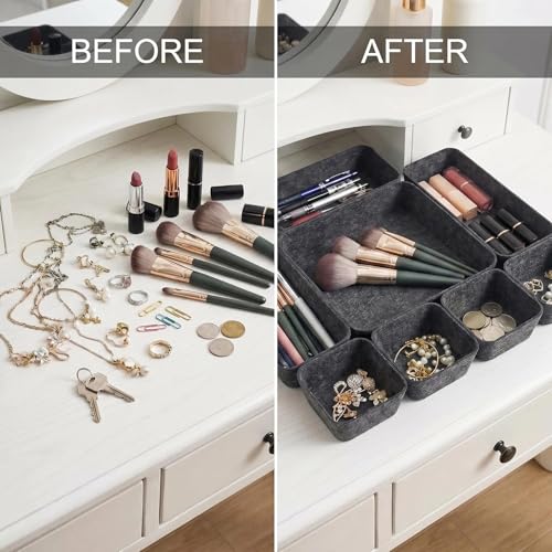 Desk Drawer Organizer Tray, 11pcs Felt Storage Bins Accessories Drawer Inserts Box Containers - view 2