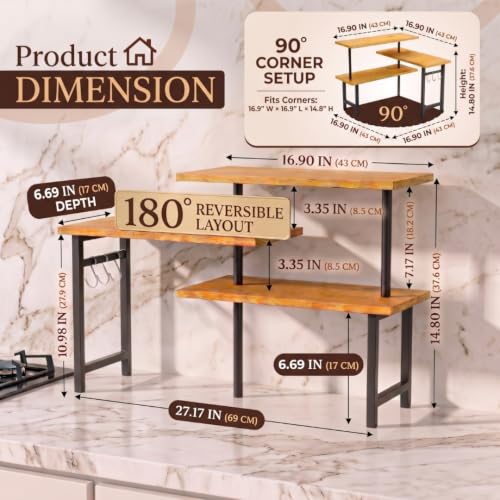 3-Tier Bamboo Corner Organizer Countertop Shelf - view 2