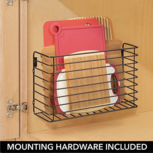 Over The Cupboard Hanging Storage Basket – Metal Bakeware Organiser and Cutting Board Holder – Excellent Kitchen Storage Solution – Bronze - view 5
