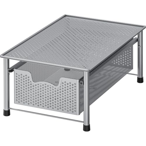 Stackable Cabinet Basket Drawer Organizer, Silver