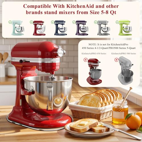 Mixer Mat Slider Compatible with KitchenAid 5-8 Qt Bowl-Lift Mixer - Thickened Acrylic Appliance Sliding Tray Kitchen Countertop Storage Mover Caddy for Kitchen Aid Professional Stand Mixer, Clear - view 3