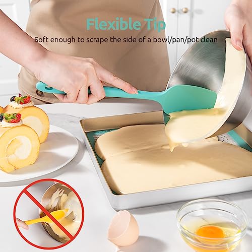 Measuring Cups and Spoons Set of 15, Silicone Spatula Set with 600℉ Heat Resistant (Aqua Sky) - view 7