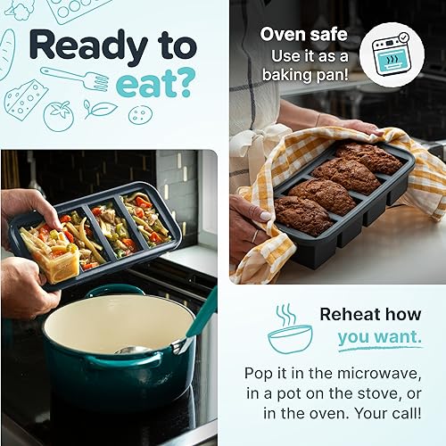 1 Cup Silicone Soup Freezer Mold with Lid, Charcoal, 1-Pack - view 5