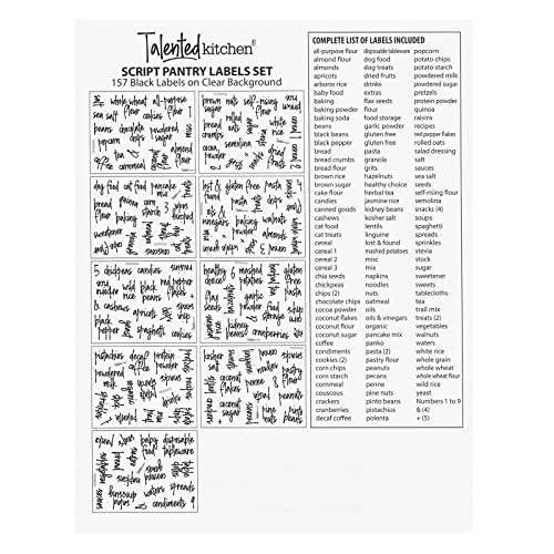 Pantry Labels for Food Containers - 157-Piece, Black Script Vinyl - Jar & Bin Labels & Food Storage Organization Stickers - view 6