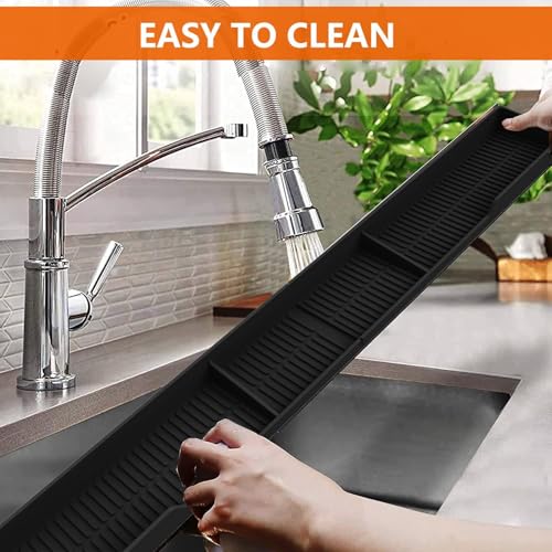 Stove Top Shelf 30 Inch - Silicone Material Magnetic Shelf for Stove - 3 Functional Partitions Kitchen Spice Rack Organizer-Black,Kitchen Gadgets Storage Organization - view 6