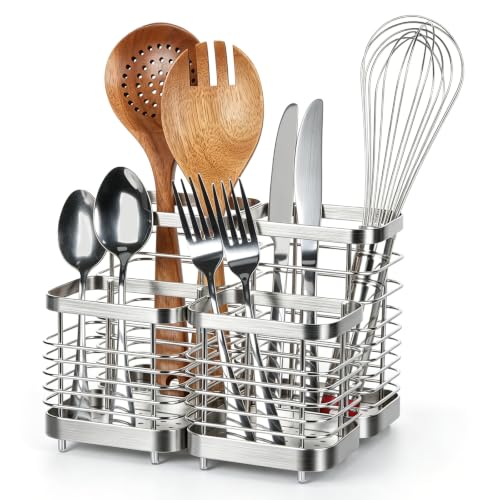 Utensil Holder, Stainless Steel Utensil Drying Rack for Kitchen Counter