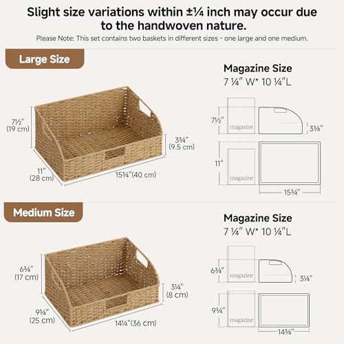 Pantry Basket for Organizing, Wicker Basket for Storage, 2Pack - view 2