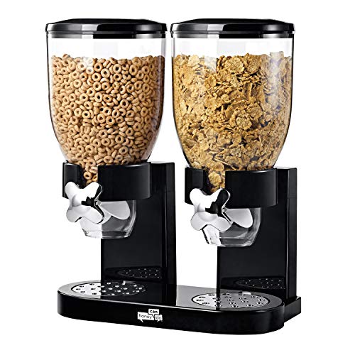 Dry Food & Cereal Dispenser, 4.4 Cups, Black/Chrome, Original Dual