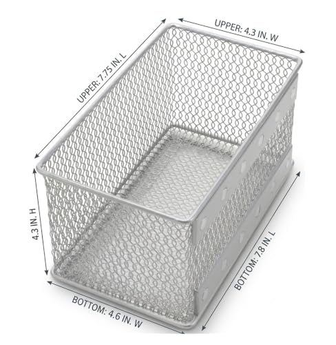 Ybmhome Wire Mesh Magnetic Storage Basket, Trash Caddy, Container, Desk Tray, Office Supply Organizer Silver for Refrigerator/Microwave Oven or Magnetic Surface in Kitchen or Office (1, Medium) - view 2
