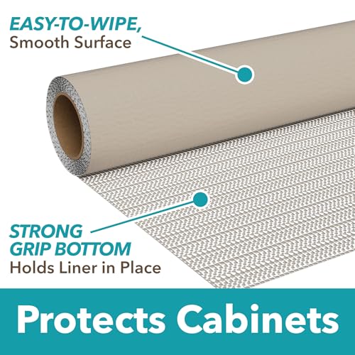 Smooth Top EasyLiner for Cabinets & Drawers, Easy to Install, Shelf Paper & Drawer Liner Non Adhesive, Non Slip Shelf Liner for Pantry, Kitchen Essentials, 12 in x 10 ft (6 Pack), 60 ft, Gray Damask - view 2