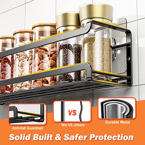 Spice Rack Wall Mounted 2 Pack, Black,11.41x2.75x2.75in - view 4