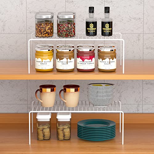 Kitchen Cabinet Shelf Organizer Set of 6, Medium (13 x 9.4 inch) Metal Wire Pantry Storage Shelves, Dish Plate Racks for Cabinets, Freezer, Counter, Cupboard Organizers and Storage, White - view 3