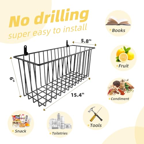 6 Pack Wire Basket Wall Mount Hanging Baskets - view 6