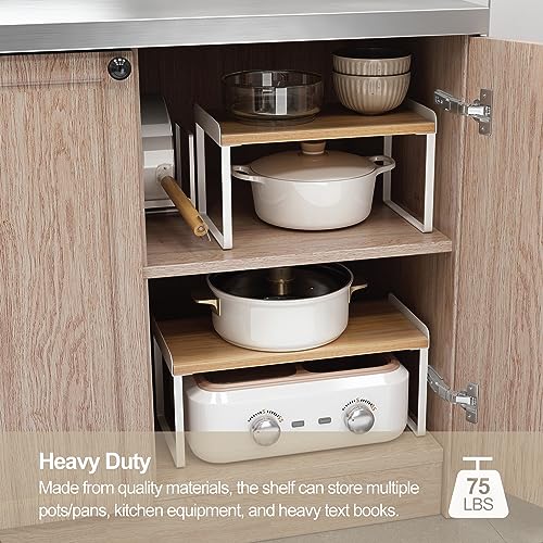 Stacking Wood Shelf Organizer, Counter Cabinet Storage Rack, 12 inch - view 6