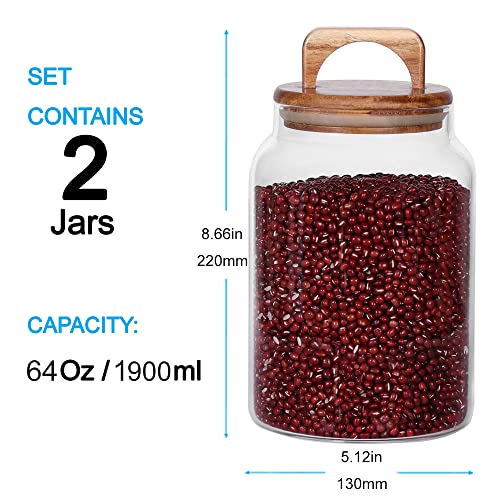 Canister Set of 2, Glass Kitchen Canisters - view 2