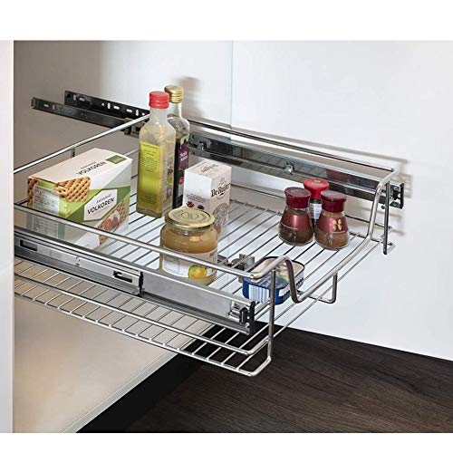 Telescopic Drawer for Kitchen Furniture - Removable Storage Basket - Save Space - Stainless Steel Rail - Measures 60 cm - view 5