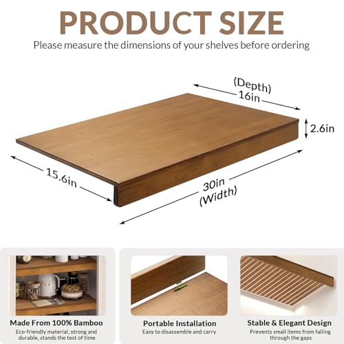 Wire Shelf Covers, Bamboo Wire Rack Covers for Pantry, Closet - view 3