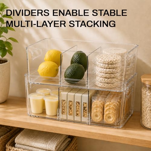 8-Pack Pantry Organizers and Storage, Clear Fridge Organizer Bins - view 5