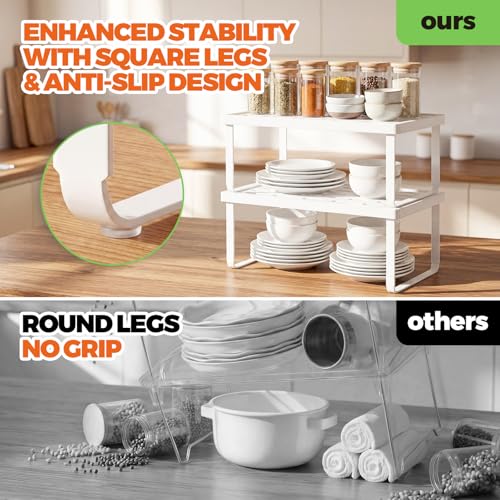 Cabinet Organizer Shelf, Countertop Risers, Kitchen Storage Rack - view 3