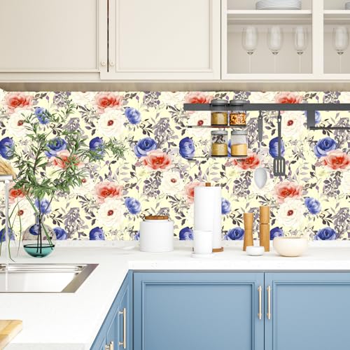 Beige Boho Floral Peel and Stick Wallpaper 17.5 x 118 Inches - view 2