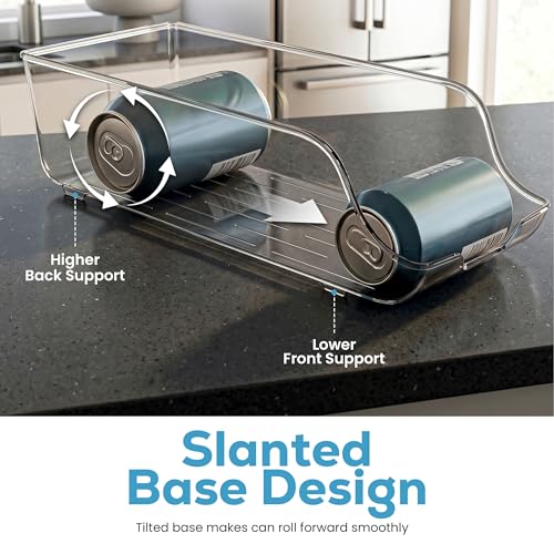 Soda Can Organizer for Refrigerator & Pantry, 2 Pack, Clear - view 7