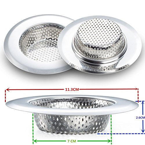 2PCS Kitchen Sink Strainer - Stainless Steel, Large Wide Rim 4.5" Diameter - view 4