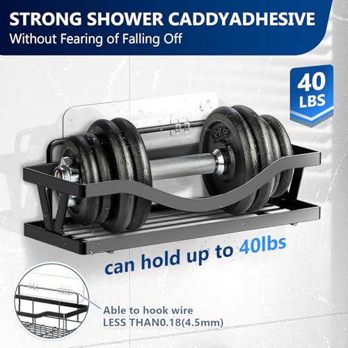 9-Pack Shower Caddy Adhesive Replacement, Transparent Adhesive Hooks Stickers, Strong Hook Strip for Shower Caddy Basket Shelf, Soap Holder, Bathroom Storage Corner Shelves, Kitchen Racks - view 2