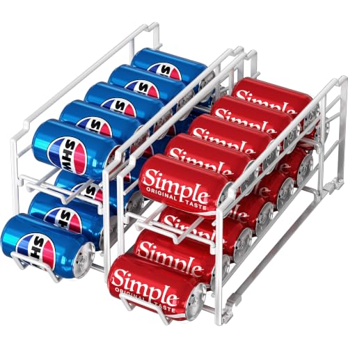 2-Pack Stackable Beverage Soda Can Dispenser Rack, White