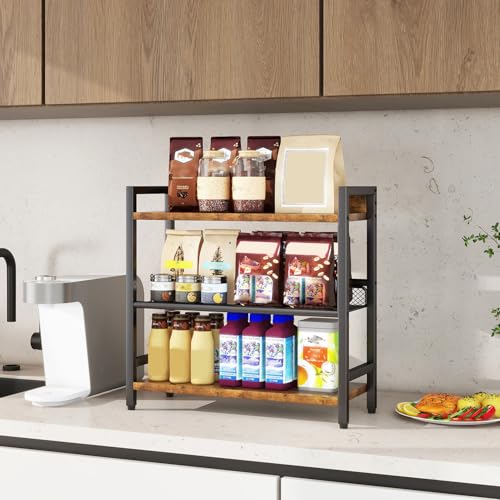 3-Tier Spice Rack，Kitchen Countertop Organizer,Brown - view 3