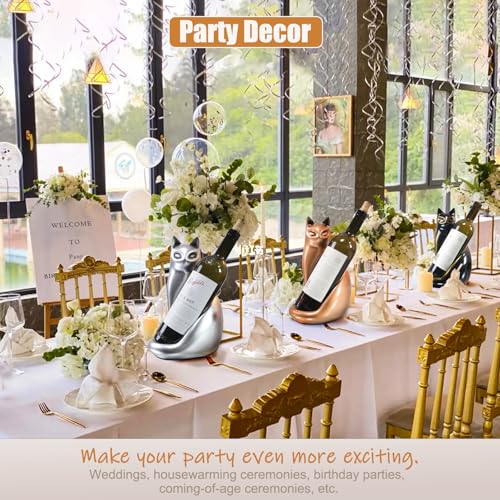 Cat Wine Bottle Holder Decorative, Tabletop Wine Racks Countertop, Cat Decor Wine Stand Gifts for Wine Lovers Women, Water Bottle Organizer for Cabinet, Black Wine Rack - view 5