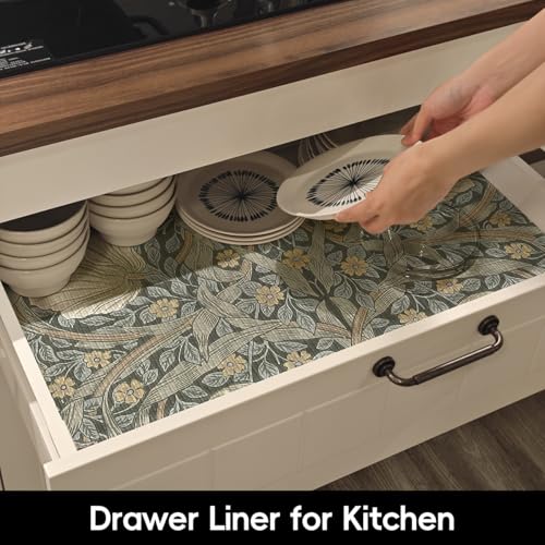 Vintage Drawer Liner for Dresser Cabinet Liner Green 12in x 10ft - view 4