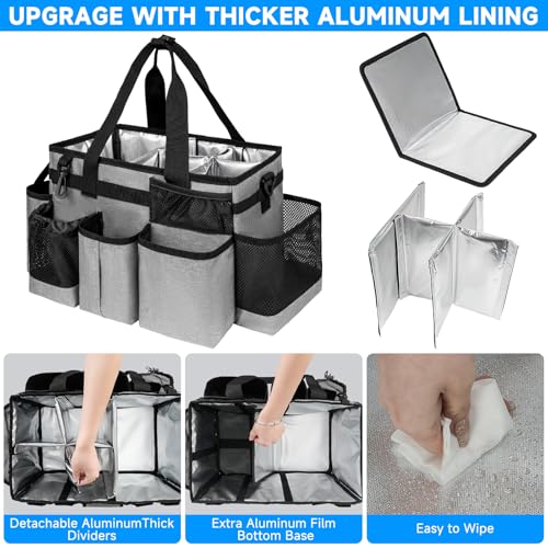 Cleaning Caddy Bag, Cleaning Supplies Organizer for Housekeepers, Housekeeping Caddy with Handle and Detachable Padded Cushion, Gray - view 2