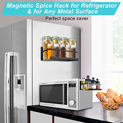 2 Pack Premium Quality Magnetic Spice Rack for Refrigerator, Strong Magnetic Spice Rack for Holding Jars, Perfect Space Saving Magnetic Shelf - view 2