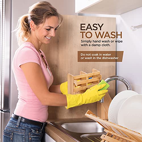Bamboo Dish Drying Rack and Utensil Holder Set Bundle - view 7
