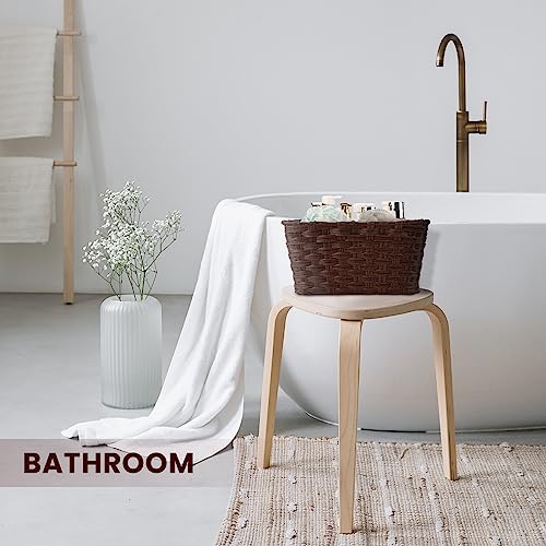 Wicker Storage Baskets, Baskets for Shelves, Toilet Paper, Woven Storage Baskets for Organizing, Brown, 12" x 12" x 6", 2-Pack - view 4