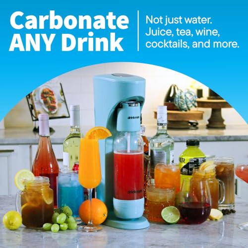 OmniFizz Sparkling Water Maker & Soda Streaming Machine | Carbonates Any Drink | SPECIAL BUNDLE | Includes 60L CO2 Cartridge + Two BPA-Free Bottles (Matte Black) - view 4